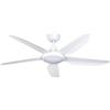 Perenz 7157B IR - Ventilatore da Soffitto con Luce, Telecomando 5 Pale Diametro 132 cm Bianco