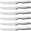 BTCLASSIC Coltelli da Bistecca Seghettati, 6 pezzi | Acciaio Inox, Impugnatura Ergonomica, Lavabili in Lavastoviglie, Lucidato a Specchio