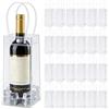 VETOLAKA 24 sacchetti refrigeranti per bottiglie, 25 x 10 x 10 cm, in PVC, trasparente, a prova di perdite, con manico, per birra fredda, vino, bevande, feste, all'aperto