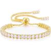 Winyolove Bracciale da donna in argento Sterling 925, ipoallergenico, regolabile, colore D, purezza, VVS1, con diamanti solitari, regalo di compleanno e San Valentino, Argento sterling, Moissanite