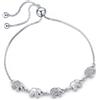 LeCalla Braccialetto da donna in argento Sterling 925 con elefanti, regolabile, scorrevole, con zirconia cubica, per madre e figlia, gioielli con animali, regalo di compleanno per mamma, moglie