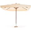 Ombrellone da Giardino 3x2 m Palo Ø48 mm in Legno e Poliestere Oasis Ecrù