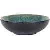 Home Deco Factory, KA0435, Elegante Piatto Fondo in Ceramica Resistente, Design Moderno, Ideale per Zuppe e Piatti, di Facile Manutenzione, 185 cm, Verde e Nero
