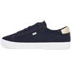 Tommy Hilfiger Donna Sneakers Vulcanizzate Canvas Lace Up Eleganti, Blu (Space Blue), 36