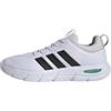 adidas Uomo Cloudfoam Flex Elastic Laces Shoes, Ftwr White/Core Black/Court Green, 40 2/3 EU