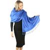 PashminaShine Sciarpa da Donna, Morbida Come Cashmere e Leggera Come la Seta, con Motivo Pazzesco, Blu, X-Large