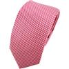 TigerTie - cravatta stretta di seta - rosso rosé argento a pois - Cravatta in seta