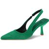 Dasongff - Scarpe col Tacco Sexy da Donna con Tacco Alto e Basso e Spesso, Décolleté Retrò, Slip-On Comode, Punta Chiusa, Classica, per Cerimonia, Ufficio, Matrimonio, verde, 37 EU