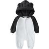 Alunsito Neonato Bambina Pagliaccetto One Piece Manica lunga Orso Orecchio Felpa con cappuccio Tuta Bambino Primavera Autunno Body
