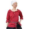 Battle-Merchant - Camicetta Medievale Birga in Cotone con Maniche a 3/4 - Abbigliamento Donna - Rosso - M