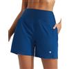 baleaf Pantaloncini da bagno da donna a vita alta con zip pochette Liner nuoto tavola da corsa pantaloncini estivi 12,7 cm