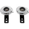Autohobby Clacson elettrico a forma di corno, 12 V, nero, cromato, per moto, veicolo, camion, hobby, 1 coppia
