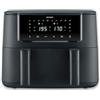 SEVERIN Friggitrice ad Aria Calda Dual Zone, 2600W, 8 Litri (2x 4L), Display Touch, 11 Programmi, Funzione Sync Cook e Finish, Mantenimento Caldo, 39,5 x 37,6 x 29,8 cm, Nero/Inox - FR 2463