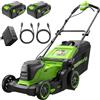 Greenworks 48V (24V x 2) Tosaerba a Batteria Li-Ion, Ampiezza di taglio 41cm, Tagliaerba Elettrico Batteria CON Due Batterie 4Ah e Caricabatterie Doppio MO48L422-01