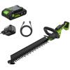 Greenworks Tagliasiepi a batteria 24V 51 cm con batteria 2.0Ah, motore brushless, lama doppia azione 28 mm, Hedge Sweeper, caricabatterie USB-C incluso HT2002A1