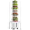 VEVOR Torre Idroponica a 9 Livelli con 45 Capsule, Lampada LED per Crescita, Controllo App e Ruote, Giardino Verticale per Coltivazione Idroponica da Interno con Serbatoio e Pompa, per Aromi Frutti
