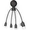Xoopar Mr Bio Cavo Multi USB 4 in 1 Polpo Plastica Riciclata - Nero