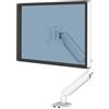 Fellowes 8056201 Braccio monitor singolo Platinum Series, con funzioni di oscillazione, inclinazione, rotazione, 2 porte USB, dimensioni massime monitor 30 (9 kg), colore bianco
