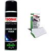 SONAX PROFILINE Leather Care Foam Schiuma Detergente per la Cura del Cuoio e della Pelle & Panno in Microfibra per Tappezzeria e Pelletteria, Rimuove lo Sporco da imbottiti