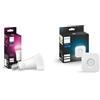Philips Hue White and Color Ambiance Lampadina Smart LED, Attacco E27, Luce Bianca o Colorata, 11W & Bridge 2.0, Centro di Controllo del Sistema Hue, Bianco