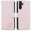Ailisi Cover per Samsung S25+ Plus, Glitter Bling Custodia per Galaxy S24+ Plus, Orso Magnetica Custodia in Pelle PU Protettiva Portafoglio Libro Magnetica Flip Case con Porta Carte, Stand, Beige