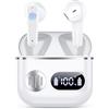 Paekole Cuffie Auricolari Bluetooth 6.1 - Wireless Cuffie In Ear con 6 ENC Cancellazione Rumore Mics, Cuffiette Senza Filo Stereo HiFi 48 Ore di Riproduzione per iOS/Android - Avorio Bianco