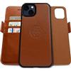 dreem custodia portafoglio rimovibile per iPhone 13 Mini in pelle vegana | Supporto per telefono integrato, porta carte blocco RFID, compatibile con MagSafe, confezione regalo [Fibonacci: Caramello]
