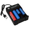 ABUNRO 18650 Caricabatteria, LED Caricatore Intelligente Universale per Batterie Ricaricabili Li-ion 18650 14500 16340 Batterie