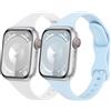 Wowstrap Cinturino per Apple Watch 40mm 41mm 38mm,Cinturini iWatch 44mm 45mm 42mm 46mm Ultra/2 49mm Donne/Uomini,Cinturino Sport in Silicone Sottile E Morbido per Apple Watch Serie10 9 8 7 6 5 4 3 SE 1/2,2PCS