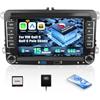CAMECHO [Qualcomm 8-Core] Android 15 Autoradio per VW Golf 5 6 Polo 5 T5 Skoda Passat B6 B7 Seat, 4+64G Navi Wireless Carplay DSP, 7 Stereo WiFi Android Auto FM/RDS Bluetooth MirrorLink+CANBUS