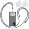 Linkbro Collana universale per cellulare, cordino per telefono, around neck con cuscinetto, regolabile e rimovibile. (1 argento chiaro)