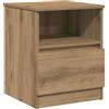 vidaXL Nachtkastje 40x40x50 cm bewerkt hout artisanaal eikenkleur