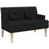 vidaXL Panca con Cuscini Nera 113x64,5x75,5 cm in Tessuto