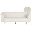 Beliani Divano 3 posti in poliestere bianco con gambe dorate stile glamour