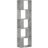 vidaXL Libreria 5 Ripiani Grigio Cemento 45x23,5x162,5cm Multistrato