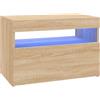 vidaXL Mobile Porta TV con Luci LED Rovere Sonoma 60x35x40 cm