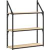 vidaXL Scaffale Parete 3Ripiani Rovere Sonoma 60x21x78,5cm Multistrato