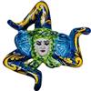 SICILIA BEDDA CAPACI Trinacria in Ceramica siciliana Decorata a Mano, h 14 cm ca. (1Unità) Varie opzioni Colore - Blu Cobalto