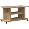 vidaXL Tv-meubel met wieltjes 80x40x45cm bewerkt hout artisanaal eiken