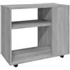 vidaXL Bijzettafel 70x35x60,5 cm bewerkt hout grijs sonoma eikenkleurig