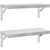 vidaXL Wandschappen 2 st 50x23,5 cm roestvrijstaal zilverkleurig