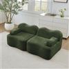Piaenon Divano modulare a 2 posti a forma di onda, design senza ossa, cuscino con braccioli mobili, nessun montaggio, per soggiorno e appartamento, verde