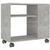 vidaXL Bijzettafel 70x35x60,5 cm bewerkt hout betongrijs