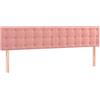 vidaXL Testiera a LED Rosa 160x5x78/88 cm in Velluto