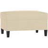 vidaXL Poggiapiedi Crema 70x55x41 cm in Tessuto