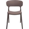 Cribel Set 4 Sedia Wave in Polipropilene Bronzo, Design Moderno Monoblocco con Schienale Ampio Avvolgente, per Interni ed Esterni 41x57x83 cm
