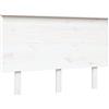 vidaXL Testiera per Letto Bianca 124x6x82,5 cm Legno Massello di Pino
