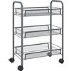 vidaXL Keukentrolley 3-laags 46x26x54 cm ijzer grijs