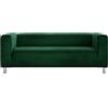 Cosy Burrows Fodera per divano a due posti Klippan, ricambio su misura, lavabile, in morbido velluto, rispettosa degli animali, adatta al divano IKEA KLIPPAN largo 180 cm (verde bottiglia)