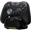 EasySMX X05Pro Controller wireless PC con dock: tasti silenziosi, grilletti 2 stadi, D-Pad 8 vie, programmabili, joystick Hall, 1000mAh, 1000 Hz. Compatibile con PC/Switch/Android/iOS - Nero.